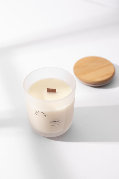 bamboo scented soy &amp; beeswax candle